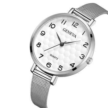 Divat-Luxus Női Karóra Alufelni Heveder Honeycomb Design arab Számot Mutató Tárcsázza a nők órák zegarek damski часы женские