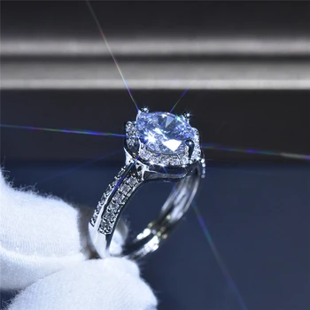 Divatos Luxus Kecses Virág Minta Kristály Női Gyűrű Ezüst Színű Esküvői Állítható Gyűrű, Ékszerek, Kiegészítők, Ajándék