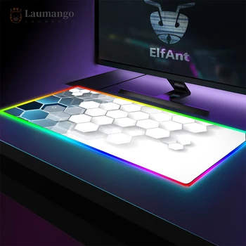 DIY Asztal mat nagy Világító RGB LED Asztali Párna Számítógép Kiegészítő Billentyűzet-gaming Mouse mat aranyos rajzfilm honeycomb