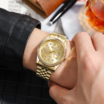 Dropshipping 2020 legkelendőbb termékek Teljes Acél Férfi Kvarc Karóra Luxus Márka kiváló Minőségű zegarek meski relógios masculino