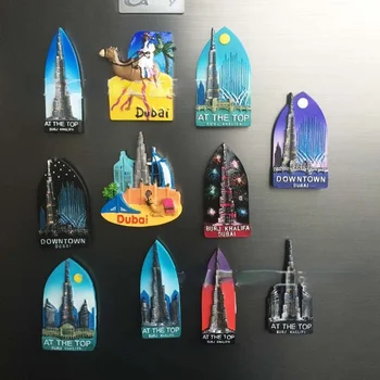 Dubai szuvenír mágneses hűtőmágnesek gyanta kézműves ajándékok hűtő mágnes