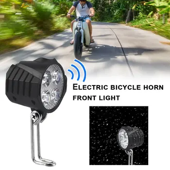 E-Bike Fényszóró Elektromos Kerékpár LED-es Első Lámpa, E-Robogó, Kerékpár, Motorkerékpár 2 az 1-ben Vízálló Horn Fényszóró 36V-60V