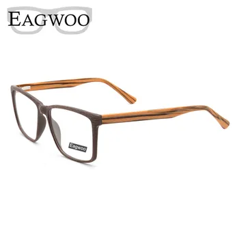 EAGWOO-Acetát Férfiak Teljes Felni Optikai Keret Receptet Látvány Téren Rövidlátás Szemüveg Egyszerű, Könnyű, Nagy Arc Megfelelő