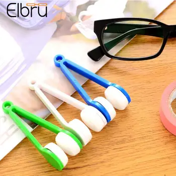 Elbru 2DB Mini Hordozható Szemüveg Tisztítás Rub Két oldalán Szemüveg Ecset Mikroszálas Szemüveg Szemüveg Tisztító Eszközök Tisztítása