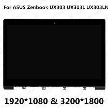 Eredeti ASUS Zenbook UX303 UX303L UX303LN 13.3 inch 3200*1800 LCD Kijelző érintőképernyő Közgyűlés Kerettel
