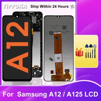 Eredeti Samsung Galaxy A12-es LCD SM-A125F A125 Kijelző A125F érintőképernyő Digitalizáló Samsung A12-es Képernyő Cseréje