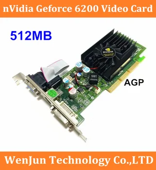Eredeti ÚJ nVIDIA GeForce 6200 512M AGP Video Grafikus Kártya GF6200 DDR2 AGP 8X-os Kártya Kiváló Minőségű