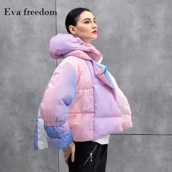 Eva Freedom2020 Új Téli Kabát, Meleg, Kapucnis Dzseki, Színes Irodalmi Divat Trend Megvastagodása, Plusz Méretű Női Kabát