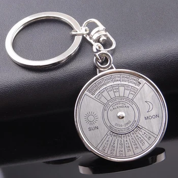 Ezüst Színű 50 Év Super Örökös Naptár Kulcstartók Gyűrűk Asztrológia Keychains Autó Táska Medál, Kulcstartó Jogosultja Ajándék Ékszer