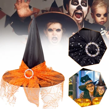 Fekete Boszorkány Kalap Női Csipke Kalap Álarcos Varázsló Kalap Fél Kalapok Cosplay Halloween Party Jelmezes Dekoráció Dráma Kalap Forró Új