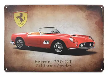 Ferris Bueller Ferrari 250GT Retro Autó, Fém Adóazonosító Jele, Poszterek, Fali Dekor 12X8-Hüvelyk