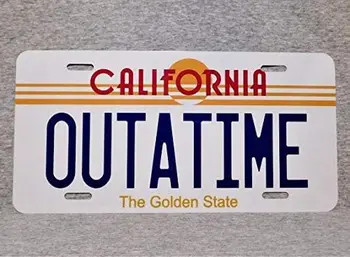 Fém Teljes Méret Rendszám Outatime Vissza A Jövőbe California Golden State Film Kellék Automata Replika Tag Fali Dekor Ember