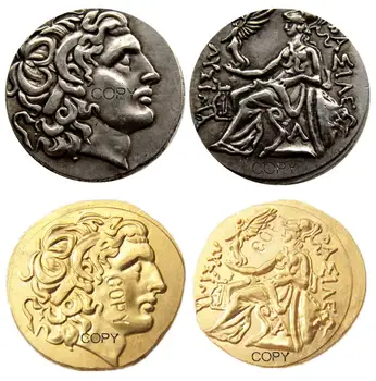 G(01)III Sándor, a Nagy 336-323 BC.arany Drachm Ókori görög Érme Aranyozott/Ezüst Bevonatú másolás érmék