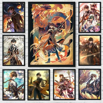 Genshin Hatása Sorozat Anime Lány lakberendezési Tanulmány Szoba, Bár, Kávézó, Fal, Festés-játék karakter HD plakátok vászon festmény
