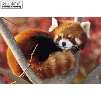 Gyémánt Hímzett Vörös Panda Diy Gyémánt Festmény Állatok Teljes Gyakorlat Mozaik Ragasztott Vászon Keresztszemes Kézimunka, Kézművesség