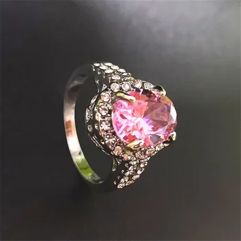 Gyönyörű Gyűrű Hercegnő Vágott Fényes Cirkon Gyűrű, Eljegyzési Gyűrű Party Esküvői Ékszerek, Kiegészítők