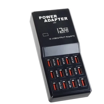 Hordozható Multi-Port Adapter 12 USB-Kimeneti Portok 5V3.1A USB Gyors Töltő Asztali Kényelmes US Plug Töltő