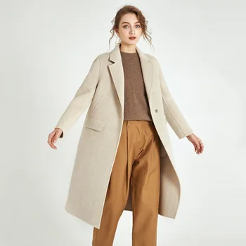 Houndstooth minta kasmír keverékek női 2019 új őszi-téli viselet high-end saját termesztés hosszú kabát