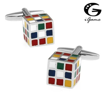 iGame Gyári Ár Kiskereskedelmi Újdonság Mandzsettagomb Muti-színű, Réz Anyag 3D Magic Cube Design Mandzsettagombok