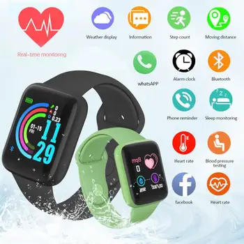 Intelligens Karóra 2021 D20 Fitness Karkötő pulzusmérő Vérnyomás Bluetooth Sport SmartWatch IOS, Android Telefon Nézni