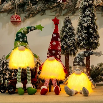 Izzó Gnome Karácsonyi Arctalan Baba Boldog Karácsonyt Otthon Dekoráció Navidad Natal Ajándék Új Év 2022 Karácsonyi Ajándékok