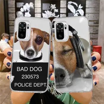 Jack Russell Terrier Kutya aranyos Telefon Esetében Átlátszó a Xiaomi redmi megjegyzés x f poco 10 11 9 7 8 3 i t s pro shell cover coque közelében