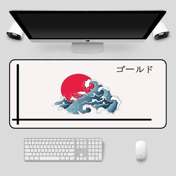 Japán Napi Hullám Design Kiterjesztését Nagy Egér Pad XXL Játék Tartozékok Számítógép Notebook Gamer PC Billentyűzet Szőnyeg Asztali Mat