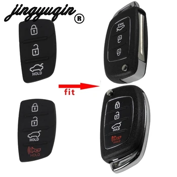 jingyuqin 3/4 Gomb Csere Gumi Pad Flip Autó Távoli Kulcs Shell Hyundai I30 IX35 Kia K2 K5 Kulcs tok