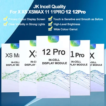 JK Incell Képernyő iPhone X XR Xs Max 11 12 12Pro LCD Kijelző érintőképernyő Digitalizáló Közgyűlés Nem Halott Pixel cserealkatrészek