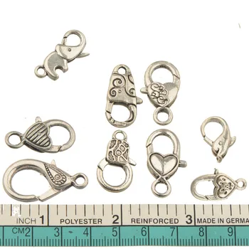 karkötő kapcsok ékszerek készítése horgok keychains diy ezüst szív állat, elefánt, fém divat kézműves kiegészítők 15pcs