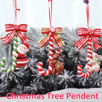 Karácsony, Mikulás, Hóember Elk Candy Cane Díszek Lógnak Medálok a Karácsonyt Új Évet 2022 karácsonyfa Otthon Dekoráció