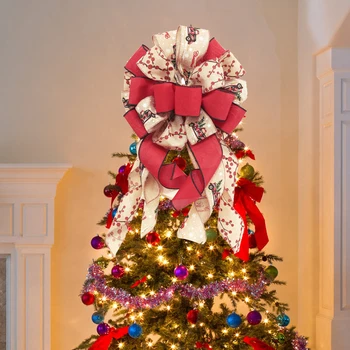 Karácsonyfa Felső Szalag Íj Ajándék Csomagolás Íj Kézzel Készített Karácsonyi Dísz A 2022 Új Év Fél Fesztivál Otthoni Dekoráció