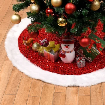 Karácsonyfa Szoknyák Bázis Bolyhos Szőnyeg Díszek Új Évet Otthon Nappali Dekoratív Szőnyeg Fél Dísz