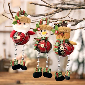 Karácsonyi Baba Gnome Karácsonyi Fa Játékok, Télapó Karácsonyi Jávorszarvas Kockás Kendővel Medálok Hóember, Ünnep, Ajándék Party Kellék Gyerekek