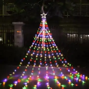 Karácsonyi Fények, Csillag Vízesés Fény LED String Tündér Fény 8 Módok karácsonyfa Lóg Fény lakodalom Ünnep Kellékek