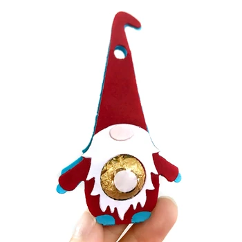 Karácsonyi Gnome Csokoládé fémforgácsolási Meghal Stencil DIY Scrapbooking Album Papír Kártya Sablon Penész Dombornyomás Jármű Dekoráció