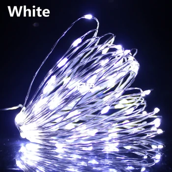 Karácsonyi LED String Fény 1M elemes Réz Drót Garland Beltéri Hálószoba Haza Esküvői Új Év Dekoráció