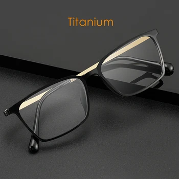 KatKani Új Férfi ultrakönnyű Üzleti Tiszta Titán Műanyag Acél Szemüveg Keret Rövidlátás / Távollátás Optikai Szemüveg Keret S5009