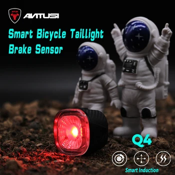 Kerékpár Smart hátsó lámpa Auto BE KI Kerékpár Fék Érzékelő hátsó Lámpák Intelligens Út MTB 7 Színes Figyelmeztetés, Hátsó Lámpák