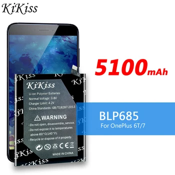 KiKiss 5100mAh BLP685 Akkumulátor Szuper 6T / 7 Egy Plusz 1+ 6T / 7 Magas Kapacitás Telefon Akkumulátorok Aksija Volta + Ajándék Eszközök