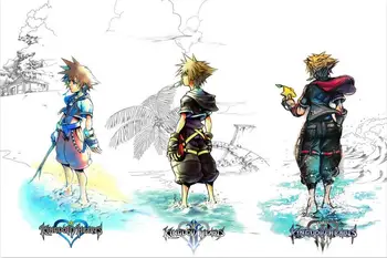 Kingdom Hearts III 3 Art print Selyem poszter Haza Fali Dekoráció