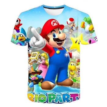 Király cartoon Super Mario 3D graphic tee póló gyermekek nyári póló tizenéves fiúk lányok póló, alkalmi póló 2021 ÚJ