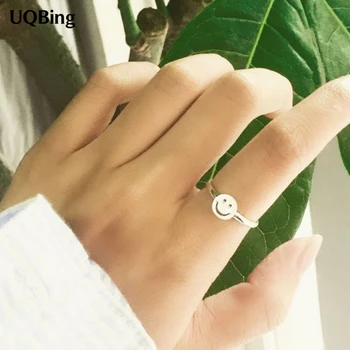 Kiváló Minőségű, Mosolygós Arccal 925 Sterling Ezüst Gyűrű A Lány Női Gyűrű Ékszer Ajándék