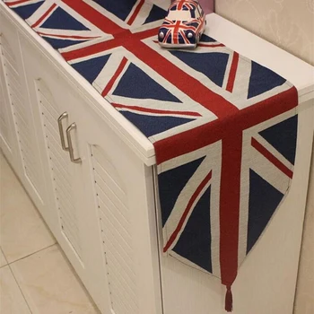 Klasszikus Brit zászló asztali futó amerikai zászló tábla zászló keresi táblázat cipős szekrény fedelét haza Karácsonyi dekoráció bojtos