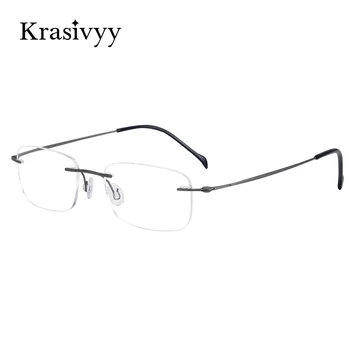 Krasivyy Tiszta Titán Keret nélküli szemüveg Keret, a Férfiak Ultrakönnyű Optikai Felírt Szemüveget a Nők Screwless Rövidlátás Szemüveg