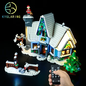 Kyglaring Led Világítás Szett DIY Játékok Teremtés 10293 Mikulás Látogatása Téli Falu Blokkok Épületben (Csak Fény Készlet Tartalmazza)