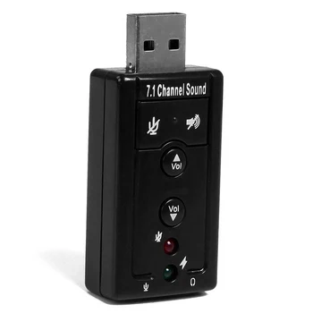 Külső USB-s hangkártya 7.1 Csatornás 3D Audio Adapter 3,5 mm-es Fülhallgató MIKROFON Csere PC Asztali Notebook