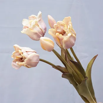 Különleges igazi kapcsolatot sillicone barokk tulipán Luxus mesterséges virágokat, otthoni dekoráció esküvői fotózás díszítő virágok