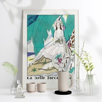 La Belle Torquatienne Művészet Plakát, Szexi Nő, Fehér Ruha Sandbeach Művészi Nyomatok, Skandináv Stílusban Otthon Wall Art Lány Szoba Dekoráció Ajándék