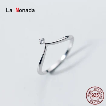 La Monada 54-59mm Átméretezhető 925 Ezüst Gyűrű, A Nők Valódi Ezüst 925 Nő V Állítható Gyűrű Finom Luxus Ékszerek, Ezüst